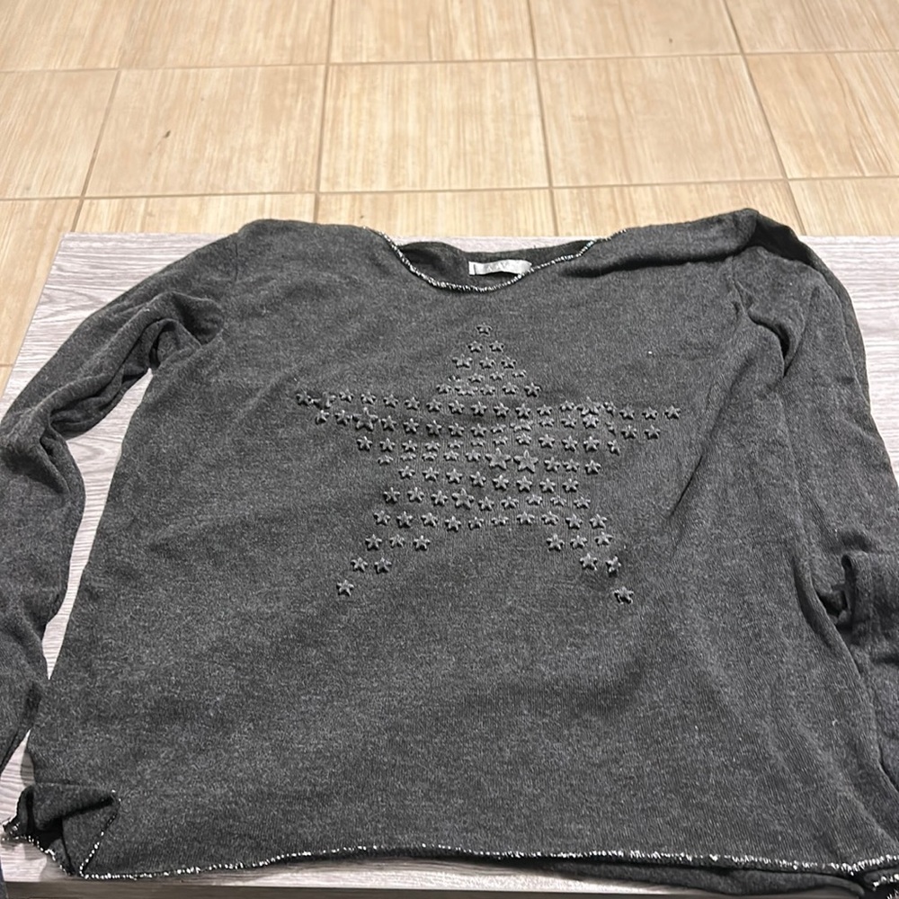 Super soft grey and silver long sleeve tee